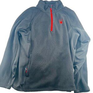 Spyder Core Sweater Men's size Large Black 1/4 Zip Colorblock